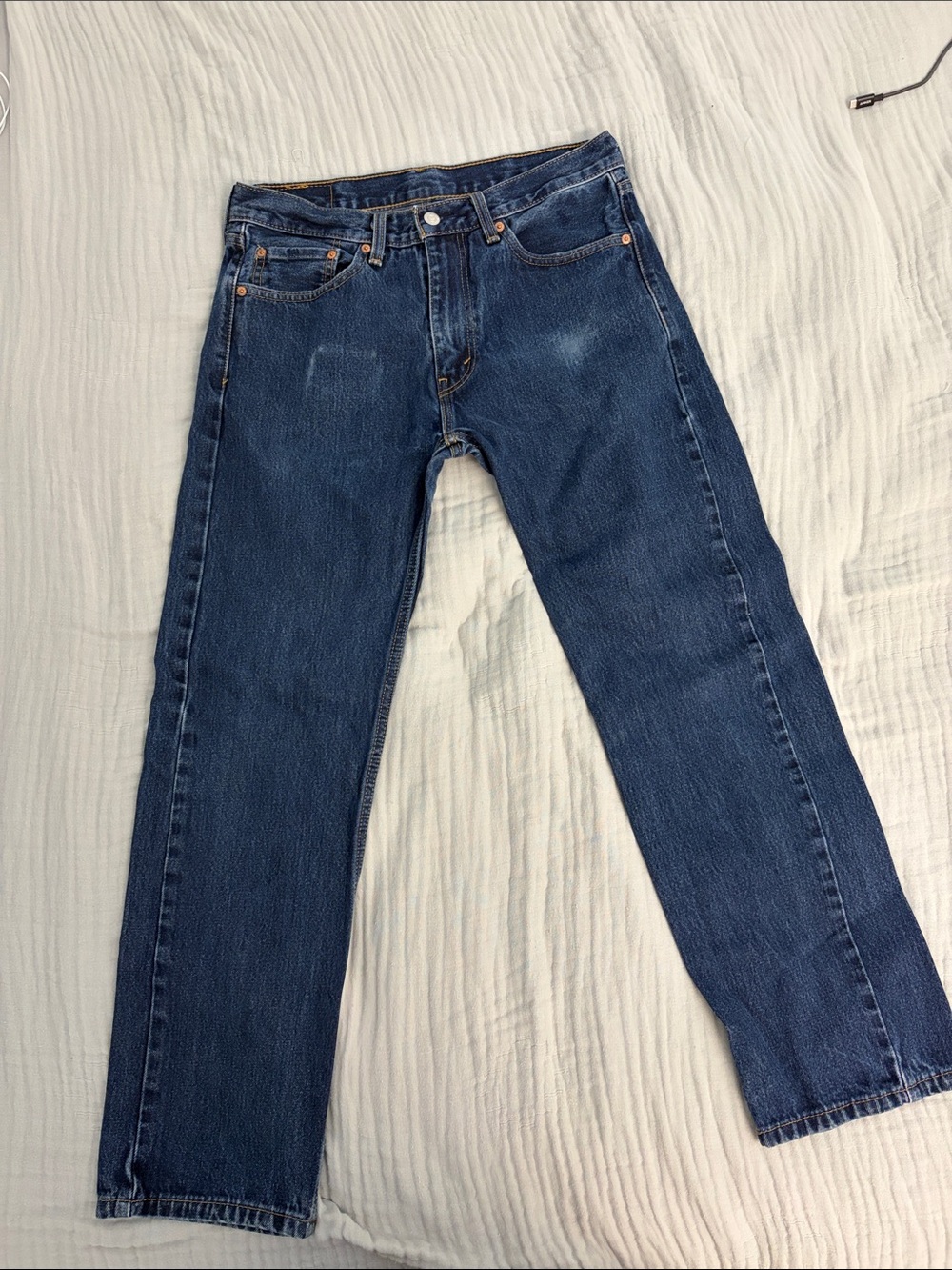 Levis 505 Straight-Leg Jeans - Dark Blue
